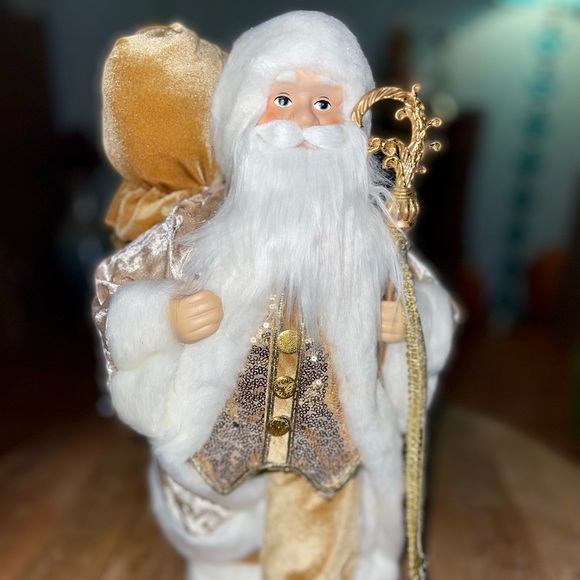 Santa Clause Golden Elegant Christmas Old St. Nick - Picture 3 of 8